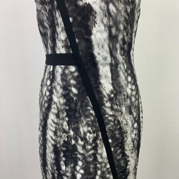 David Lawrence Size 8 Black White Women's Dress Pencil Sleeveless Workwear - Picture 4 of 15